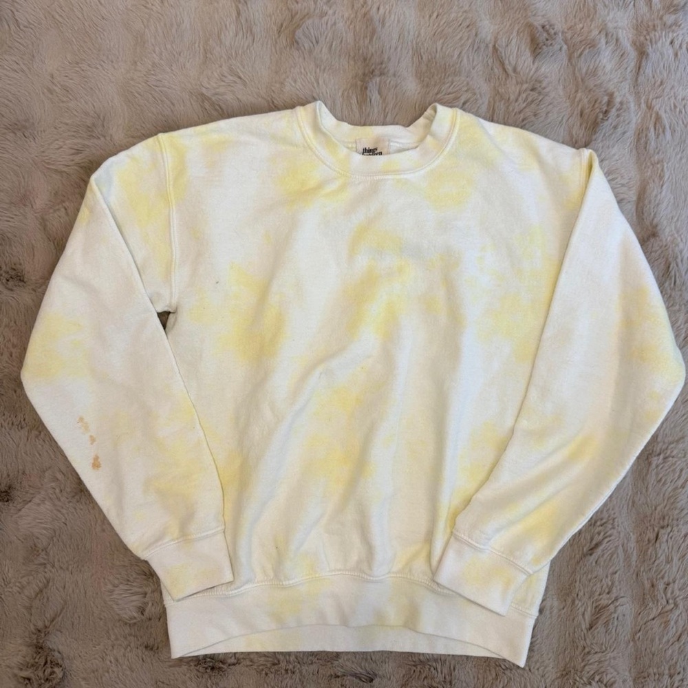 Women's Cream and Yellow Long Sleeve Top